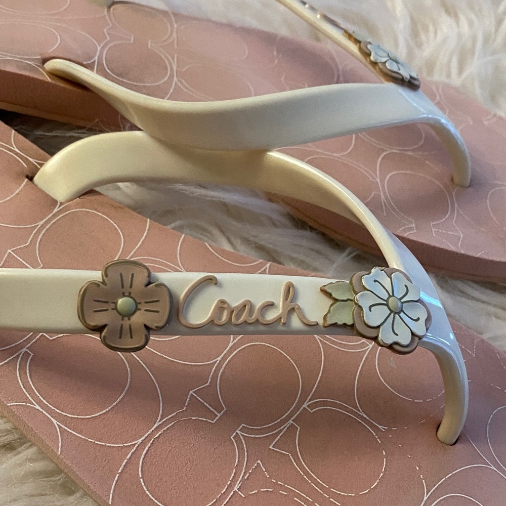 Coach Floral Cream Sandals - Picture 14 of 14